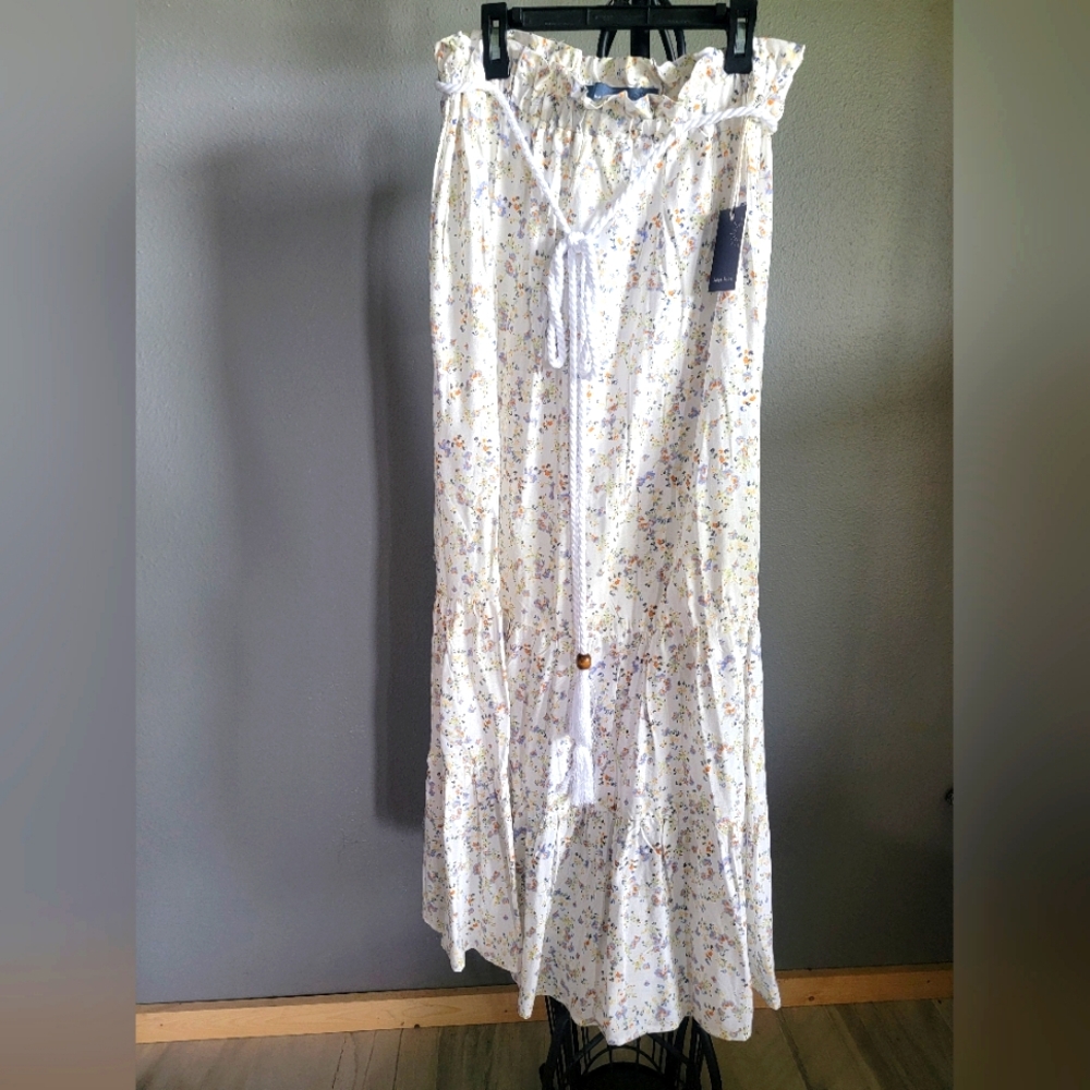 Cream and Floral Skirt